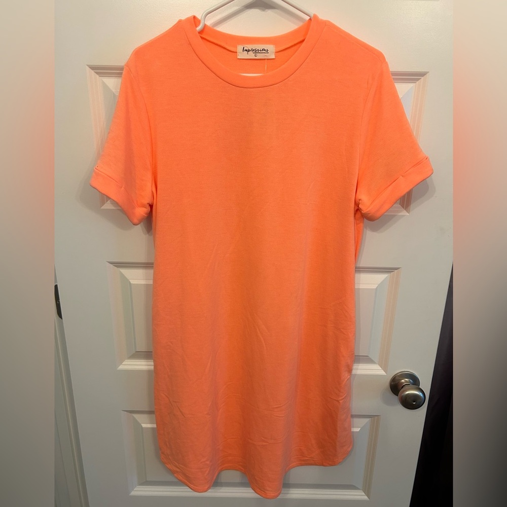 Impressions Coral T-Shirt Dress